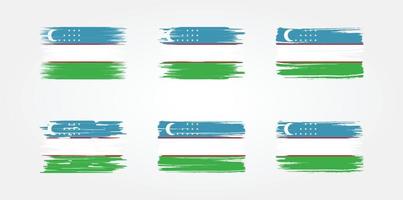 Uzbekistan Flag Collection. National Flag vector