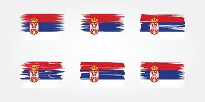 colección de banderas de serbia. bandera nacional vector