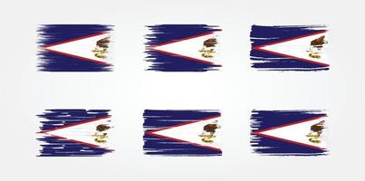 colección de banderas de samoa americana. bandera nacional vector