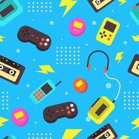 Retro Stuff 90s Seamless Pattern vector