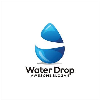 water drop initial gradient colorful logo