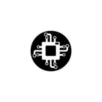 vector de icono negro de tecnología de chip
