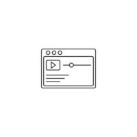 Video play media wireframe icon vector outline