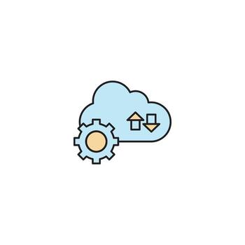 Cloud data storage loading icon vector