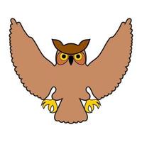 owl with outstretched wings vector