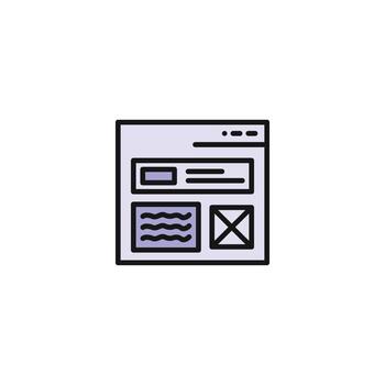 information web page wireframe icon vector