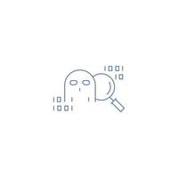 cyber bug finding icon vector