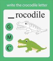 write the crocodile letter vector