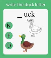 write the duck letter vector