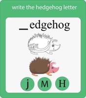 write the hedgehog letter vector