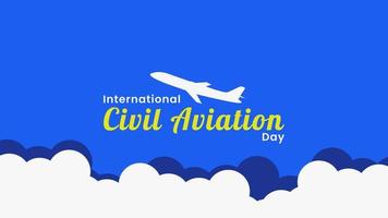 gráfico vectorial del fondo de pantalla de la aviación civil internacional. con ilustración de vector de avión y nube. adecuado para tarjetas de felicitación de eventos mundiales de aviación civil