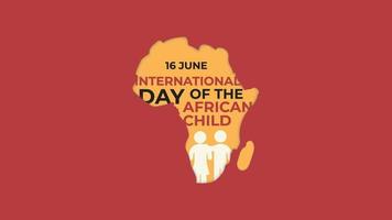 Vector graphic of International Day of the African Child greeting text. With red blood flow illustration. Suitable for making greeting card on International Day of the African Child events