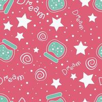 Magic Stars repeat pattern design. Hand-drawn sky background. Holidays pattern for wrapping paper, fabric, wrapping paper, prints and textile. vector
