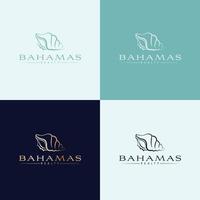 Vector logo template with shell - abstract summer and vacation icon and emblem for vacation rentals, travel services, tropical spas and beauty studio. Bahamas resort and spa logo design