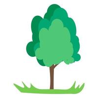 Abstract tree vector illustration in eps 10. Green tree on the meadow