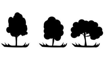 Silhouettes of trees in vector eps 10. Silhouettes of various trees