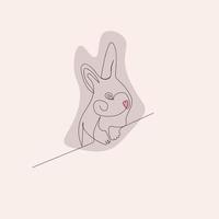 Minimalistic rabbit vector illustration. Rabbit in scandinavian style. Chinese new year 2023 of the rabbit