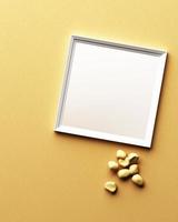 White frame leather texture background. 3d rendering photo