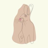 Minimalistic rabbit vector illustration. Rabbit in scandinavian style. Chinese new year 2023 of the rabbit