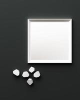 White frame leather texture background. 3d rendering photo