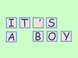 Vector illustration of the letters on the cubes it's a boy