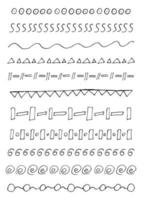 conjunto de ilustraciones vectoriales doodle conjunto de pinceles para el diseño, vector