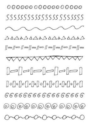 Set of vector illustrations doodle set of brushes for design,