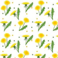 seamless floral pattern. Background with dandelions vector