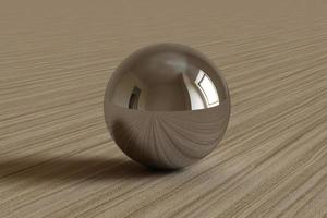 Geometric shapes with environment reflected on sphere. 3d rendering photo