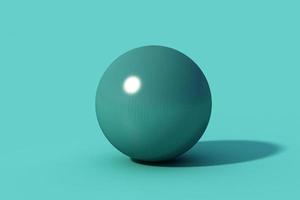 Geometric shapes with environment reflected on sphere. 3d rendering photo