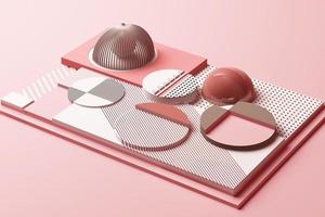 Design with composition of geometric shapes in pastel tone. 3d rendering illustration photo