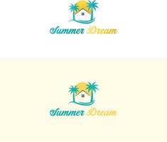 ilustración vectorial del logotipo de viaje. diseño de logotipo de vacaciones. diseño de logotipo de viaje de verano. vector