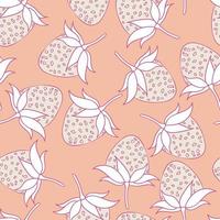 Strawberries seamless pattern design. Beautiful tropical berries background. Tropical fruits and leaves seamless pattern background. Good for prints, wrapping paper, textile and fabric. vector