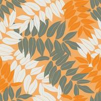 Beautiful leaves seamless pattern design. Vector hand-drawn leaves seamless pattern. Abstract trendy nature background. Pattern for wrapping paper, fabric, textile and prints.