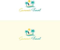 ilustración vectorial del logotipo de viaje. diseño de logotipo de vacaciones. diseño de logotipo de viaje de verano. vector