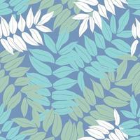 Beautiful leaves seamless pattern design. Vector hand-drawn leaves seamless pattern. Abstract trendy nature background. Pattern for wrapping paper, fabric, textile and prints.