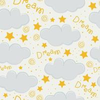 Stars repeat pattern design. Hand-drawn sky background. Holidays pattern for wrapping paper, fabric, wrapping paper, prints and textile. vector