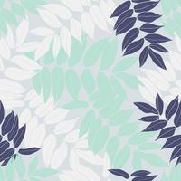 Beautiful leaves seamless pattern design. Vector hand-drawn leaves seamless pattern. Abstract trendy nature background. Pattern for wrapping paper, fabric, textile and prints.