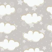 Stars repeat pattern design. Hand-drawn sky background. Holidays pattern for wrapping paper, fabric, wrapping paper, prints and textile. vector