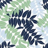 Beautiful leaves seamless pattern design. Vector hand-drawn leaves seamless pattern. Abstract trendy nature background. Pattern for wrapping paper, fabric, textile and prints.