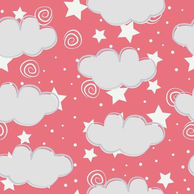 Stars repeat pattern design. Hand-drawn sky background. Holidays pattern for wrapping paper, fabric, wrapping paper, prints and textile.