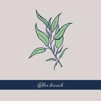 Wild flower branch design isolated object. Hand-drawn element. vector