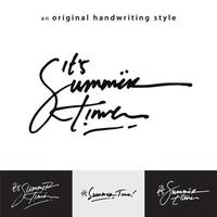 It's Summer Time Calligraphy Handwriting Style, suitable for summer t-shirt design, summer greeting card, summer event invitation card vector