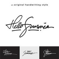 Hello Summer Calligraphy Handwriting Style, suitable for summer t-shirt design, summer greeting card, summer event invitation card vector