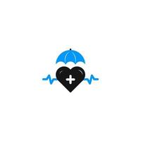 Creative medial heart life insurance icon vector