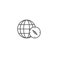vector de icono de tiempo de viaje mundial