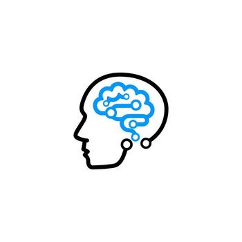 Creative human tech icon vector