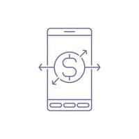 Online mobile funding payment currency icon vector