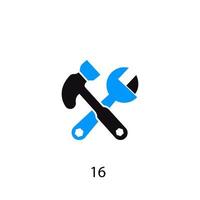 hammer and wrench work tool vector