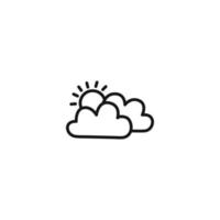 Nice cloud weather with sun icon vector